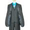Bertolini Charcoal Grey With Turquoise Blue Windowpanes Wool & Silk Vested Suit 74052